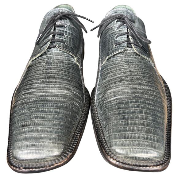 Vintage David Eden Green Grey Lizard Lace Up Derby Shoes Size US 10.5 main image 9